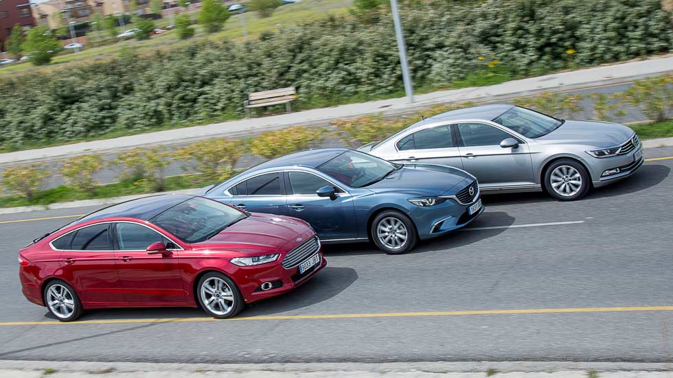 Comparativa: Ford Mondeo 1.5 EcoBoost 160, Mazda 6 2.0 Skyactiv, VW Passat 1.4 TSI ACT 150