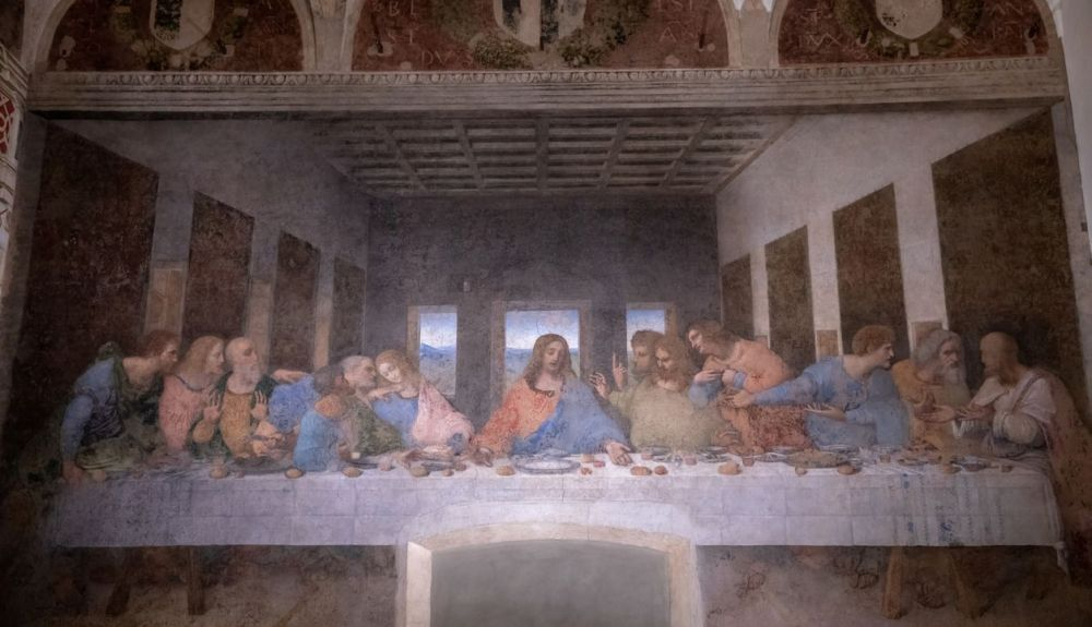 En el interior del refectorio del convento de Santa Maria delle Grazie, se encuntra el mural de La Última Cena, de Leonardo da Vinci. En el interior del refectorio del convento de Santa Maria delle Grazie, se encuntra el mural de La Última Cena, de Leonardo da Vinci.
