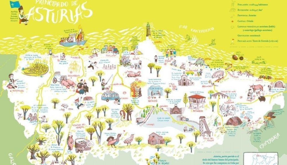Imagen del Atlas donde se muestra el Principado de Asturias. Imagen del Atlas donde se muestra el Principado de Asturias.
