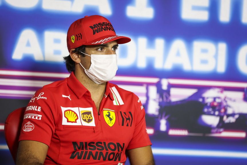 Carlos Sainz (Ferrari) en la rueda de prensa previa del GP de Abu Dabi
