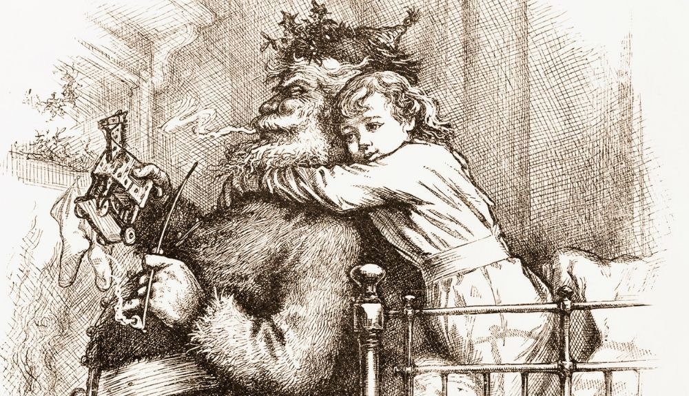 Uno de los dibujos de Thomas Nast sobre Papá Noel.