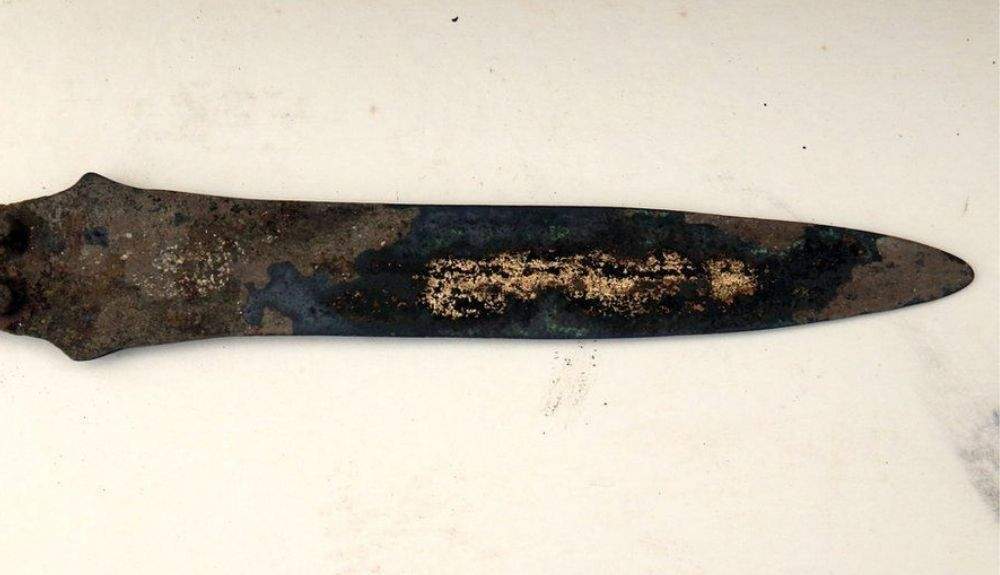 Esta daga de mediados a finales de la Edad de Bronce fue recuperada de Must Farm en 1969.