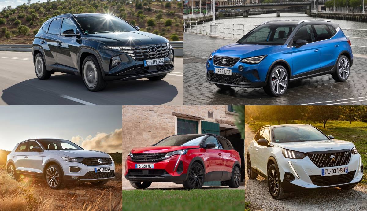 Cinco de los diez modelos más vendidos en 2021 fueron SUV