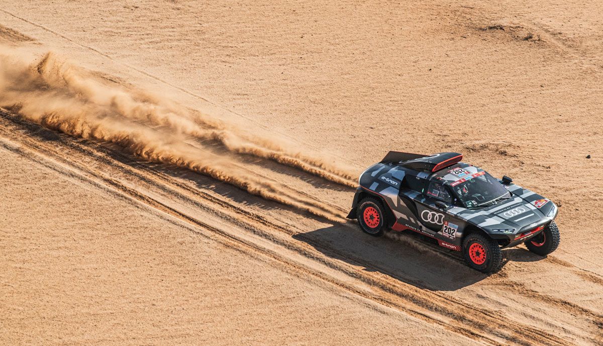 Carlos Sainz y Lucas Cruz dan a Audi su primer triunfo de etapa en la historia del Rally Dakar. Foto: ASO.