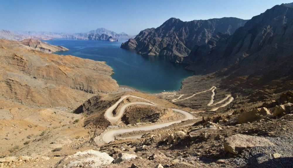Vista de un fiordo en Musandam. Vista de un fiordo en Musandam.