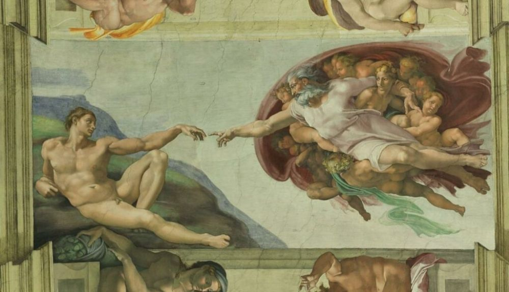 Imagen de la creación de Adán. Imagen de la creación de Adán.