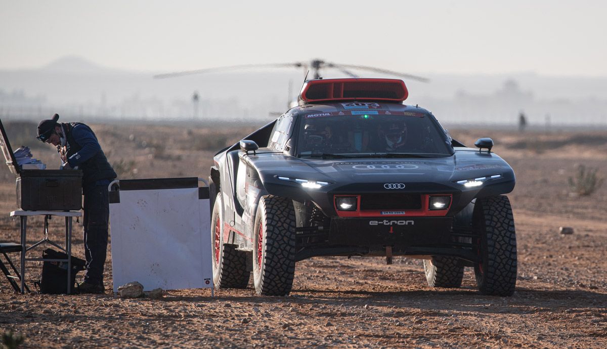  El Audi RS Q e-tron, en su primer Rally Dakar.