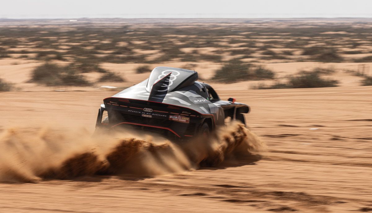  El Audi RS Q e-tron, en su primer Rally Dakar.