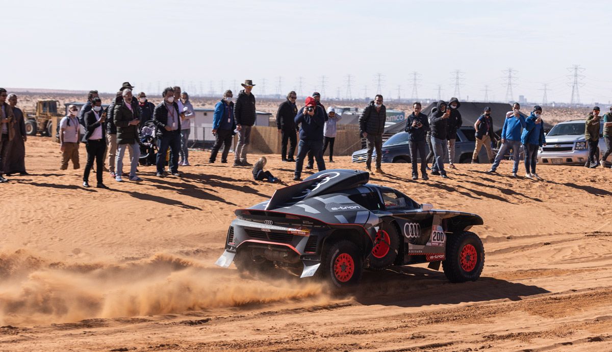  El Audi RS Q e-tron, en su primer Rally Dakar.