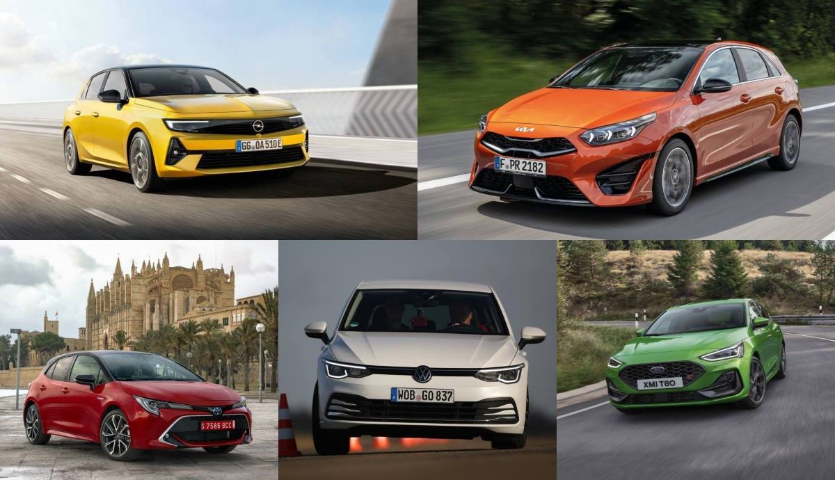 Los mejores nuevos compactos de 2022, frente a frente, Ceed, Astra, Focus, Golf y Corolla
