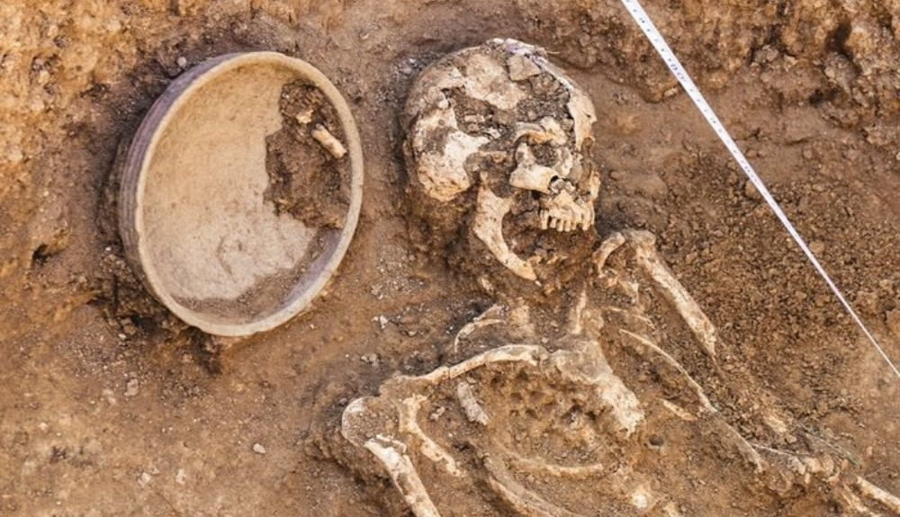 Uno de los esqueletos encontrados en la masacre de Sandby Borg. Uno de los esqueletos encontrados en la masacre de Sandby Borg.