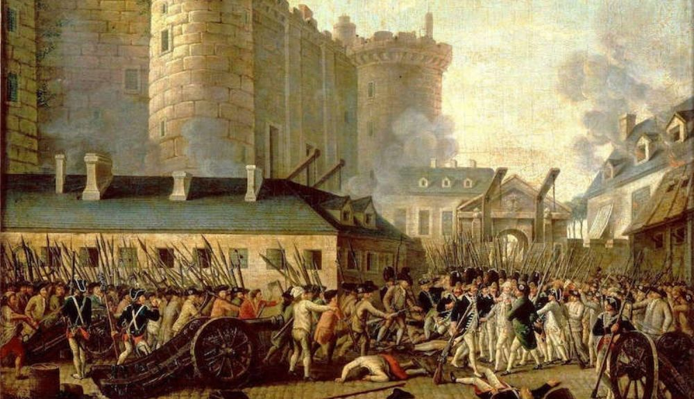 Pintura de la toma de la Bastilla, donde permaneció preso Voltaire.