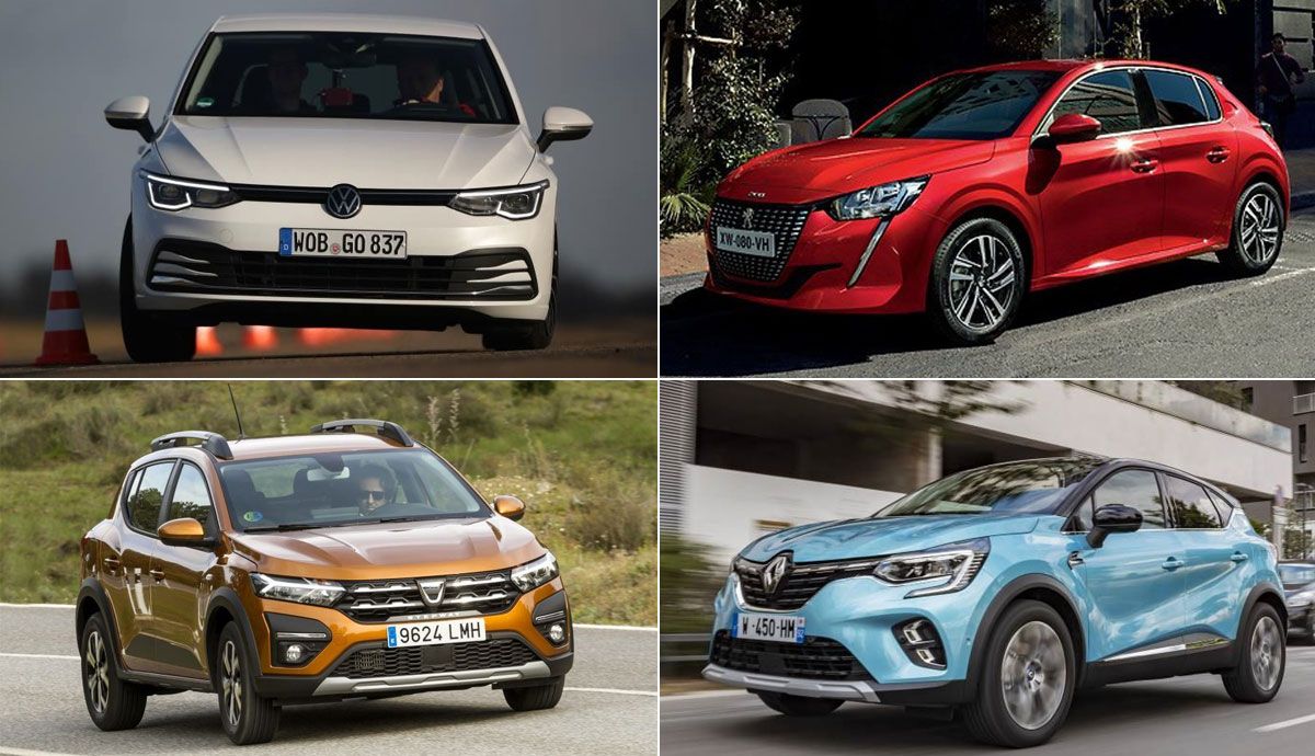 Los coches más vendidos en Europa durante el pasado año 2021.