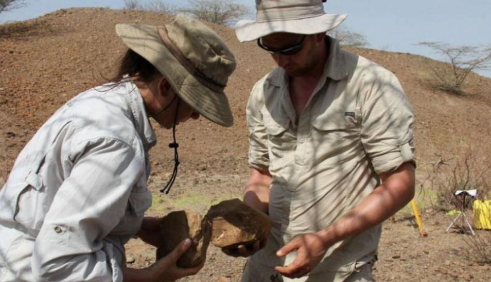 Arqueólogos trabajando en el yacimiento arqueológico de Lomekwi 3. Arqueólogos trabajando en el yacimiento arqueológico de Lomekwi 3.