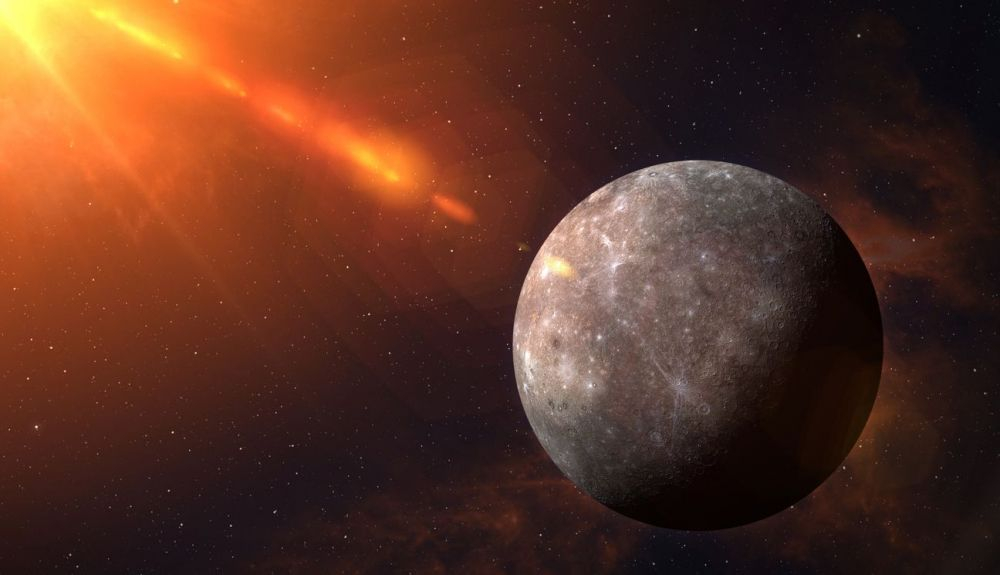 Vista del planeta Mercurio desde el espacio. Vista del planeta Mercurio desde el espacio.