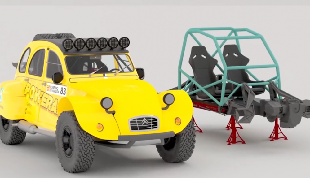 El mítico modelo Citroën 2CV se convertirá en un coche de competición. El mítico modelo Citroën 2CV se convertirá en un coche de competición.