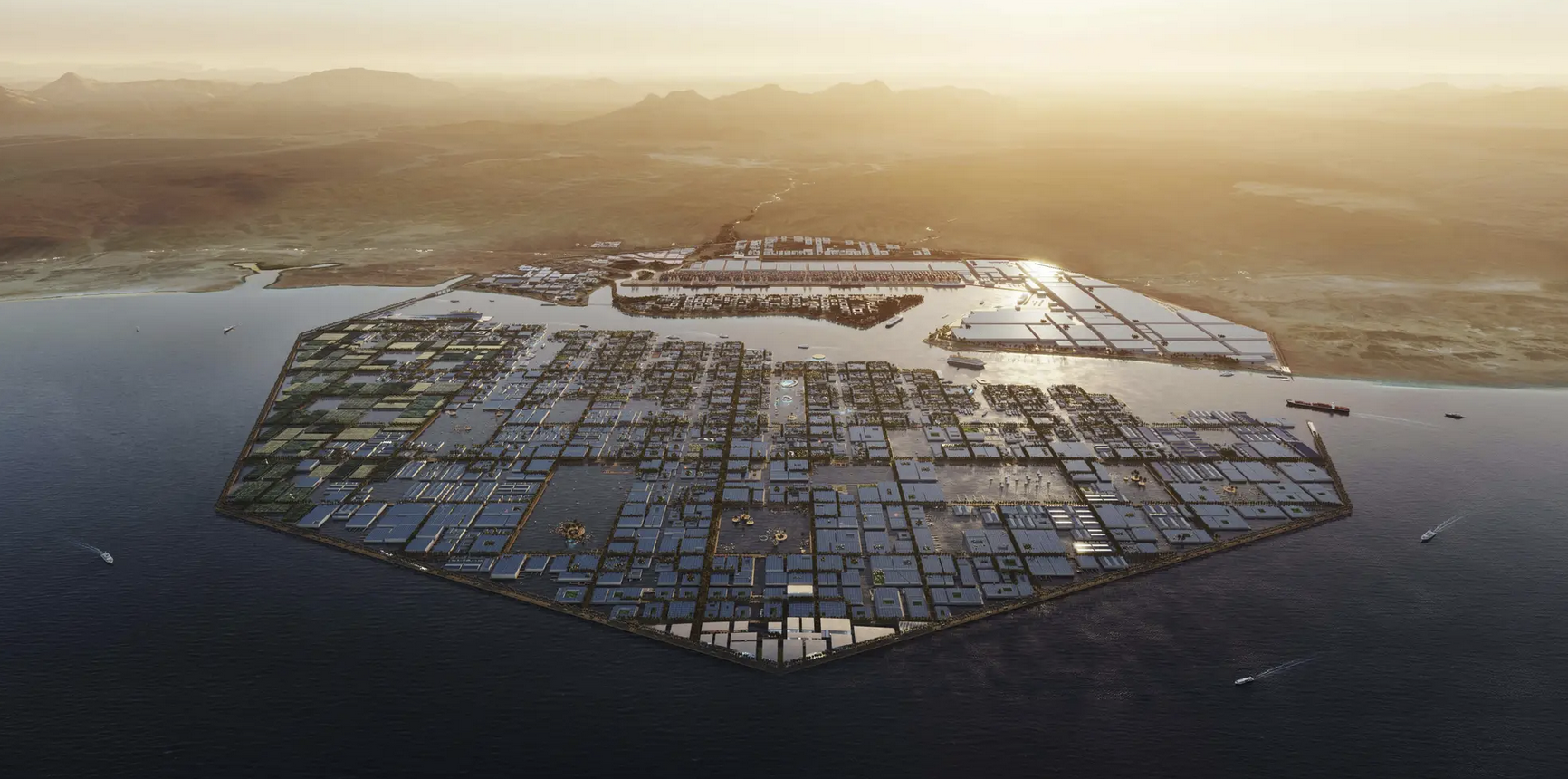 Arabia Saudita proyecta construir una ciudad flotante en el mar Rojo, llamada Oxagon.