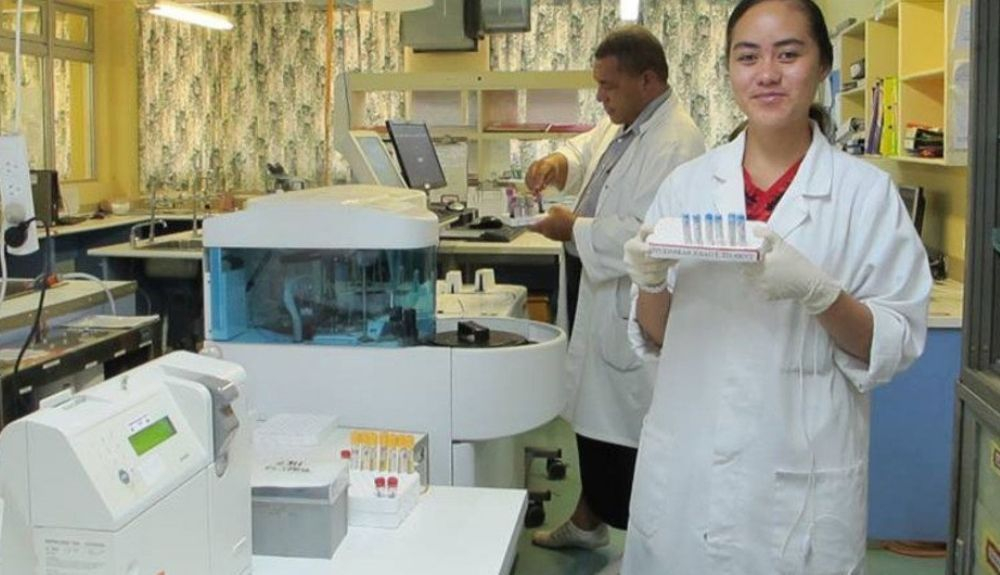 Un laboratorio de la OMS en Tonga. Un laboratorio de la OMS en Tonga.