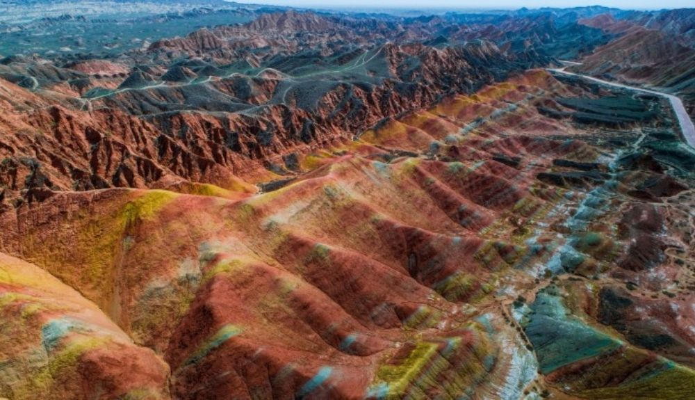 Montañas del arco iris en el Parque Geológico Nacional Zhangye Danxia en Gansu, China. Montañas del arco iris en el Parque Geológico Nacional Zhangye Danxia en Gansu, China.