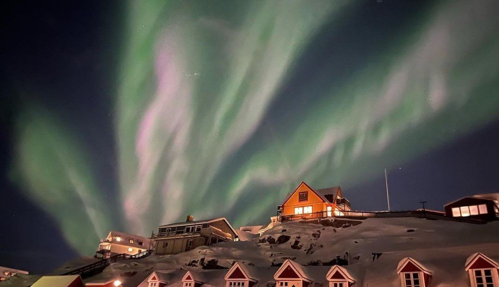 Aurora boreal en Nuuk. Aurora boreal en Nuuk.