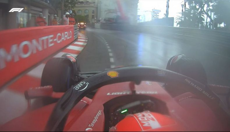 Vista del circuito de Mónaco desde el monoplaza de Charles Leclerc