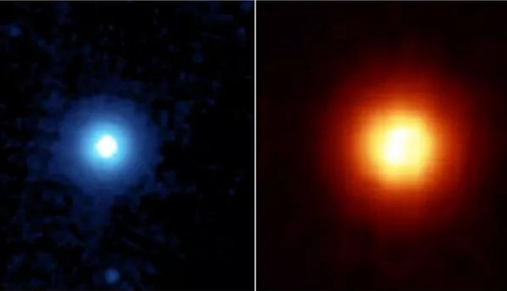Dos imágenes de Vega y su disco de polvo. Dos imágenes de Vega y su disco de polvo.