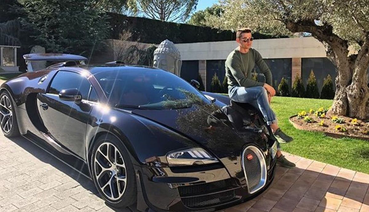 Uno de los Bugatti de Cristiano Ronaldo acabó estrellado en Mallorca durante sus vacaciones. Foto: IG del futbolista.