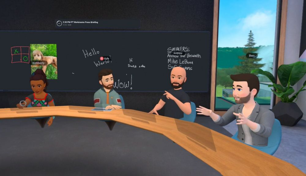Reunión de trabajo en Horizon Workrooms.
