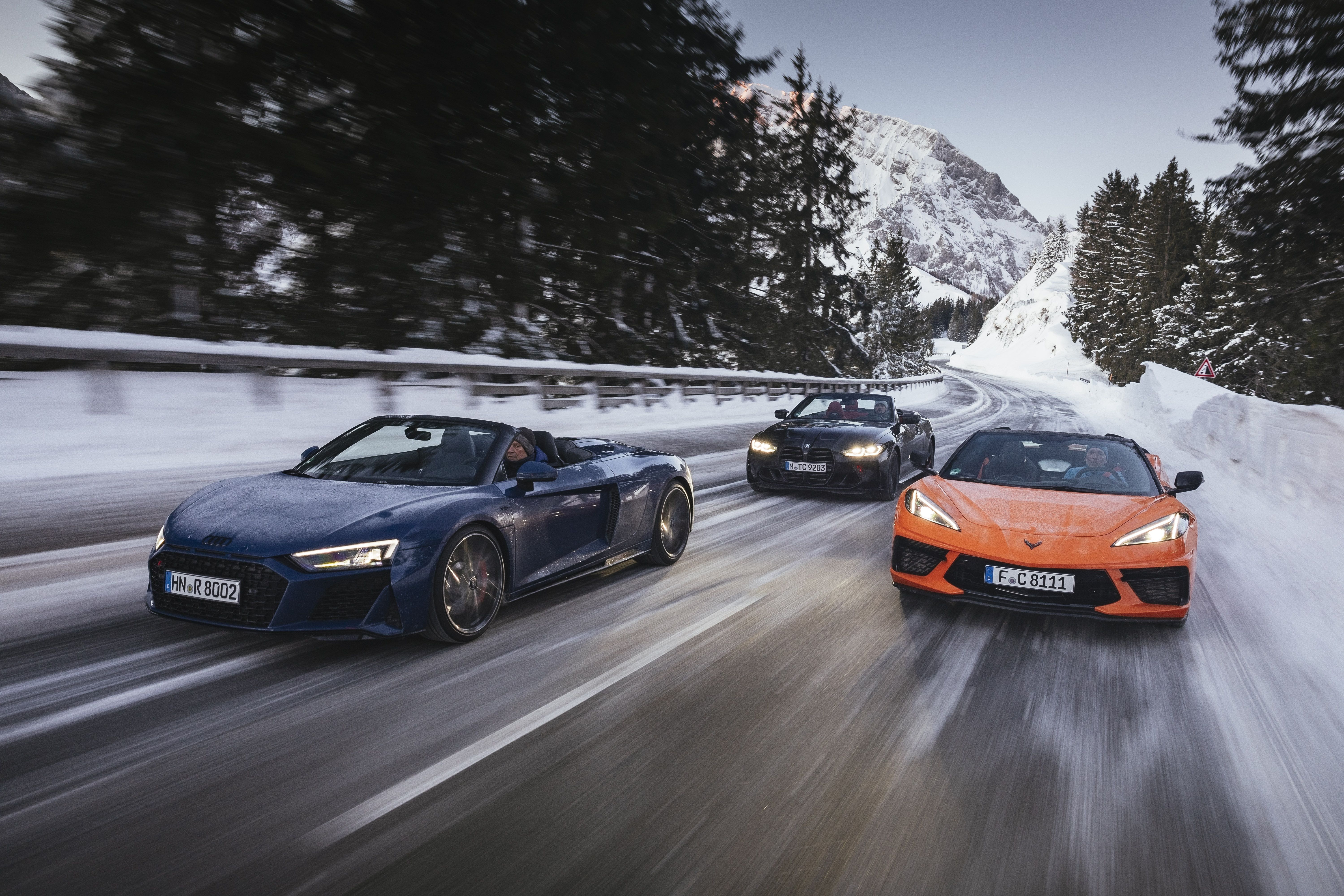 Corvette Stingray, BMW M4 Competition xDrive y Audi R8 Spyder V10 Performance 