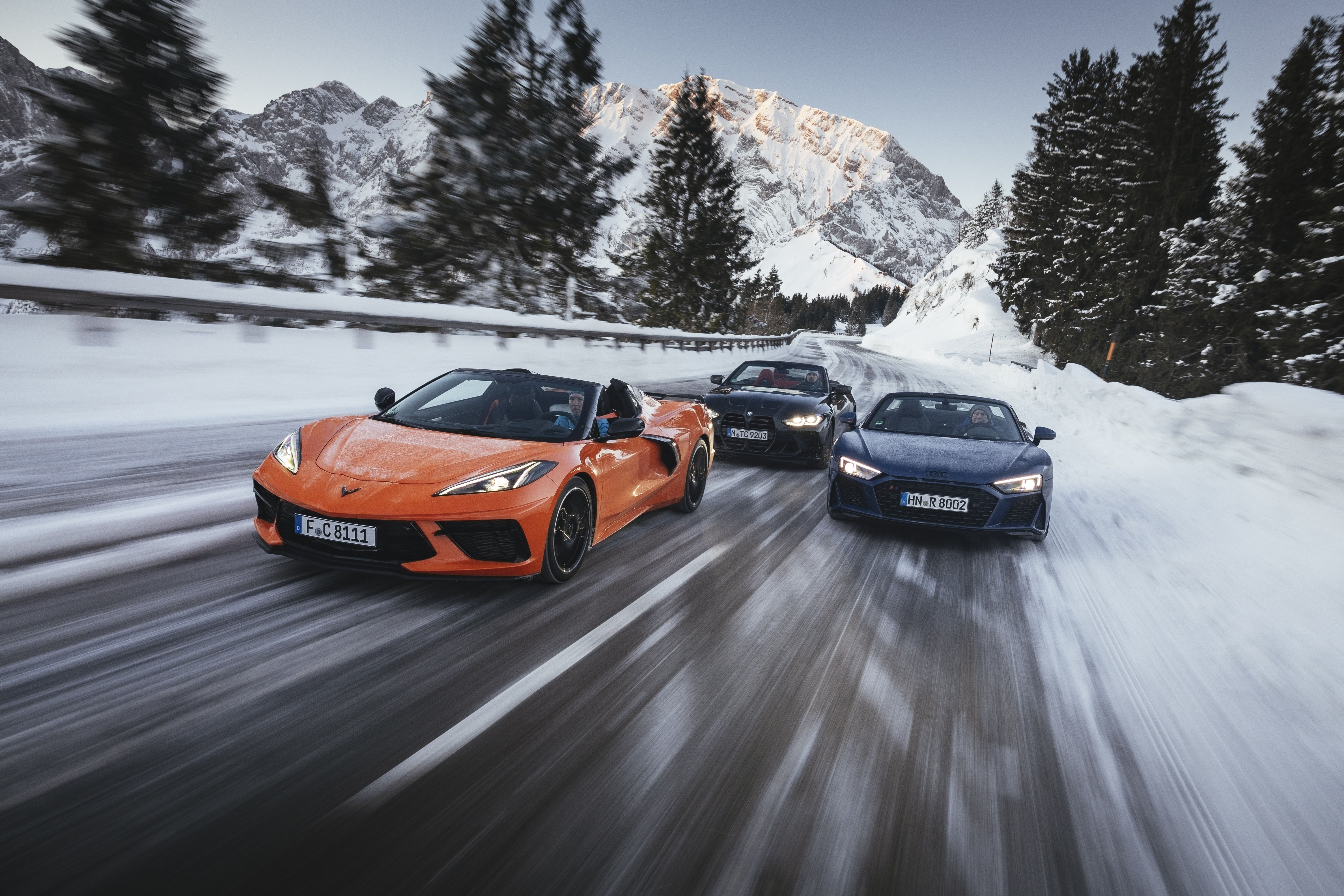 Corvette Stingray, BMW M4 Competition xDrive y Audi R8 Spyder V10 Performance 