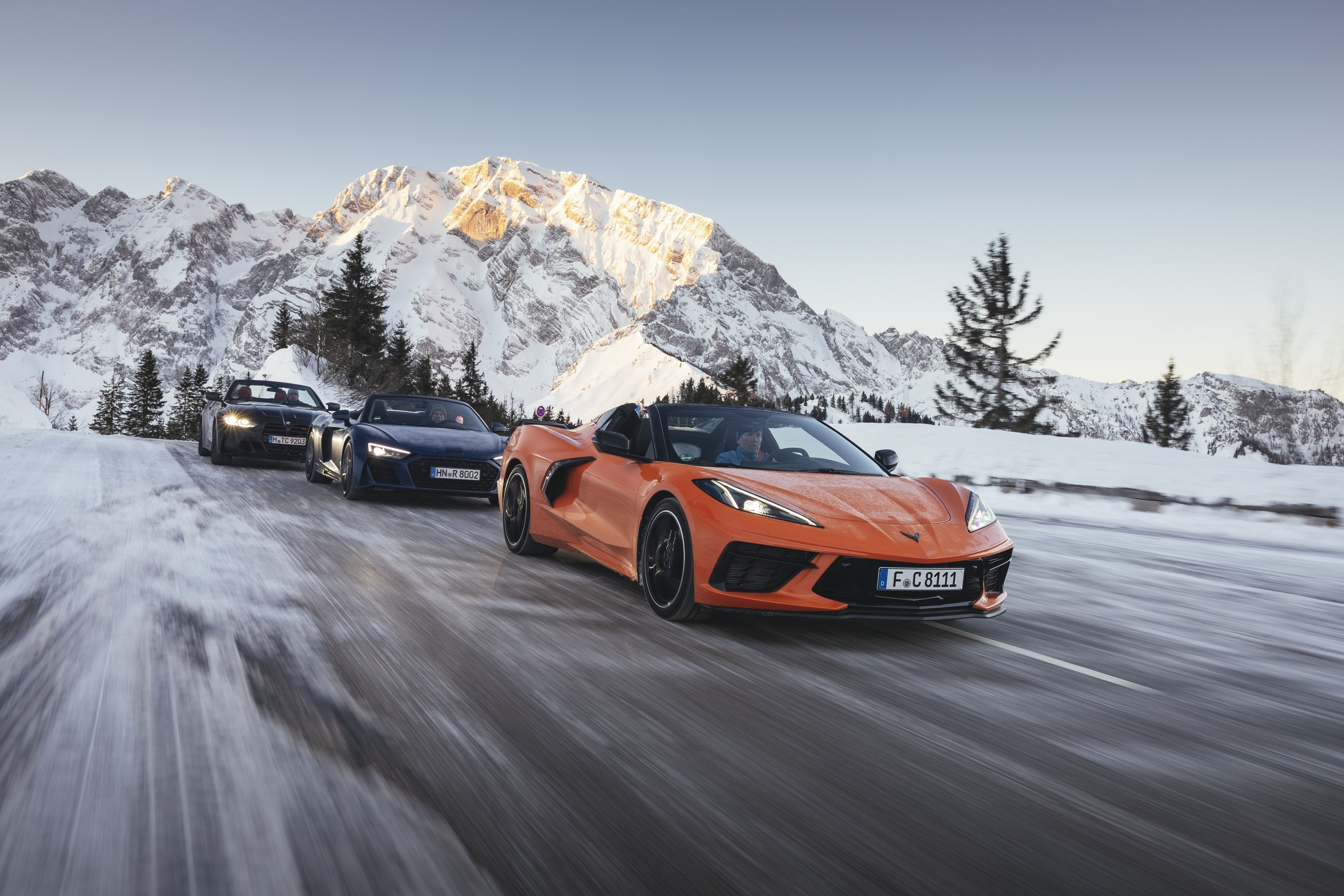 Corvette Stingray, BMW M4 Competition xDrive y Audi R8 Spyder V10 Performance 