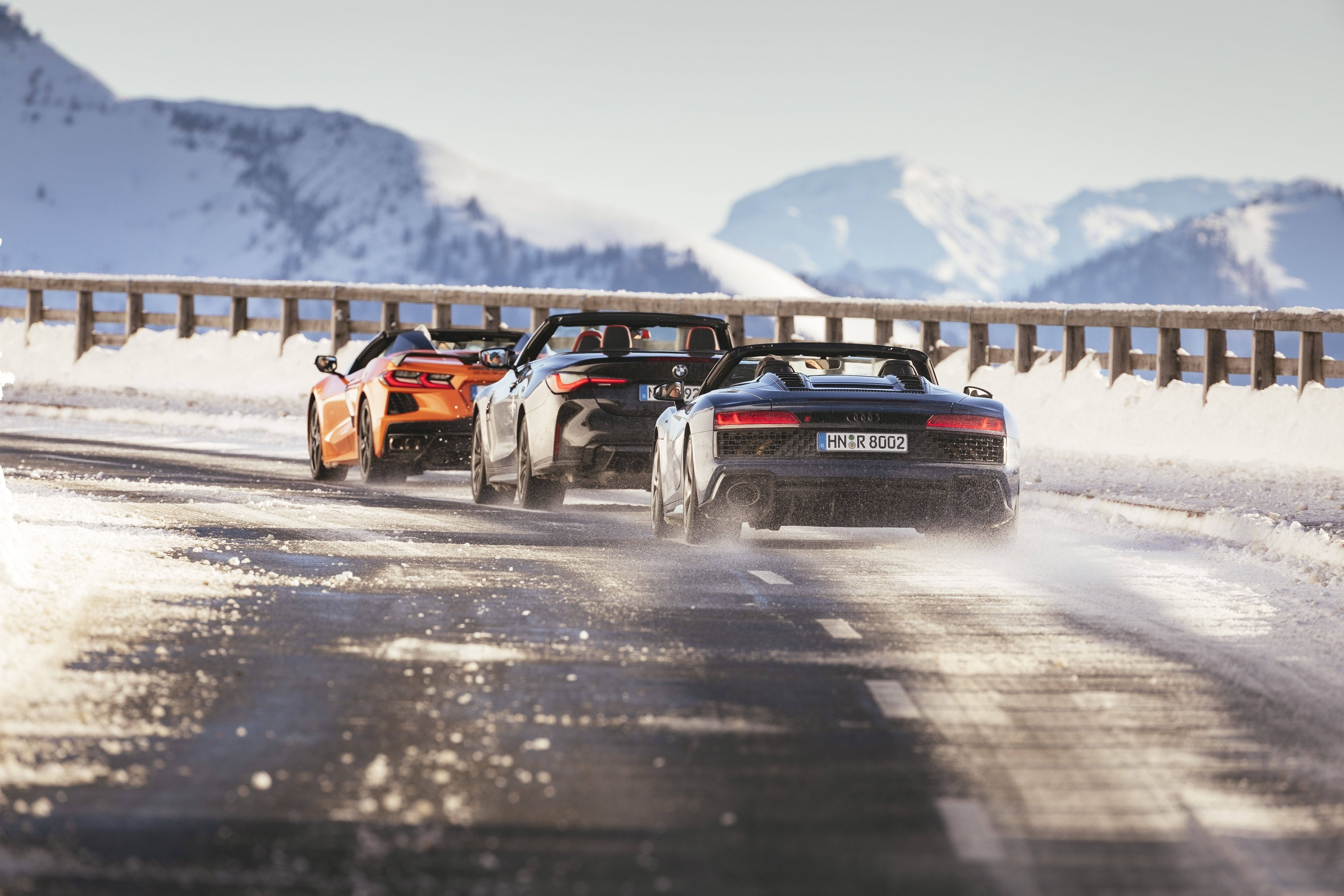 Corvette Stingray, BMW M4 Competition xDrive y Audi R8 Spyder V10 Performance 
