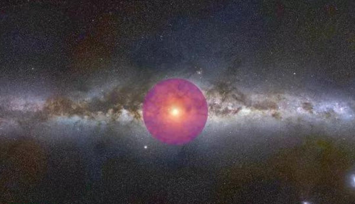 Ilustración de materia oscura en el centro de una galaxia.