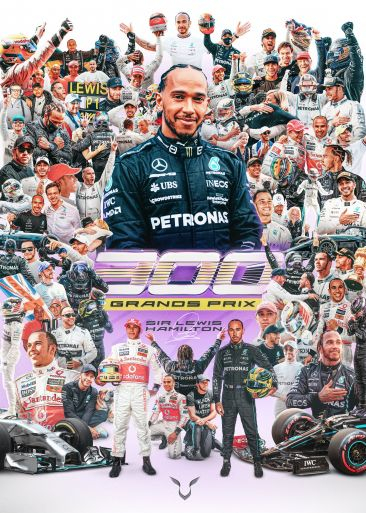 Mercedes celebra la carrera 300 de Lewis Hamilton