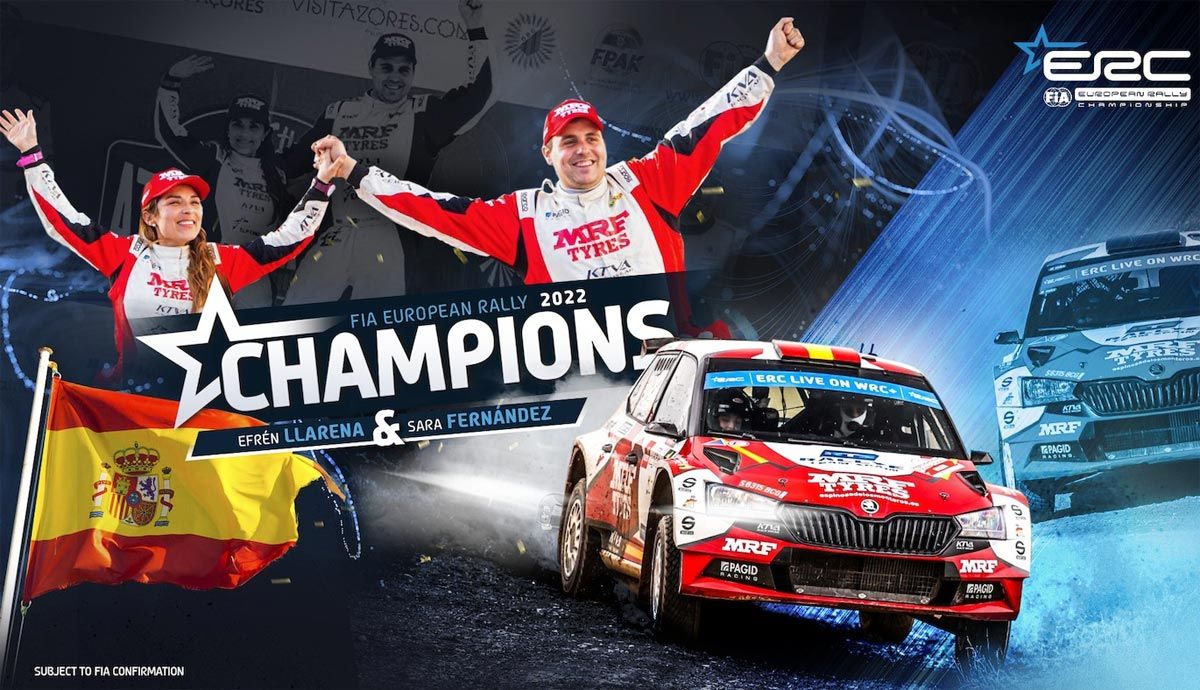 Efrén Llarena y Sara Fernández se proclamaron matemáticamente campeones de Europa de Rallyes. Foto FIA ERC.