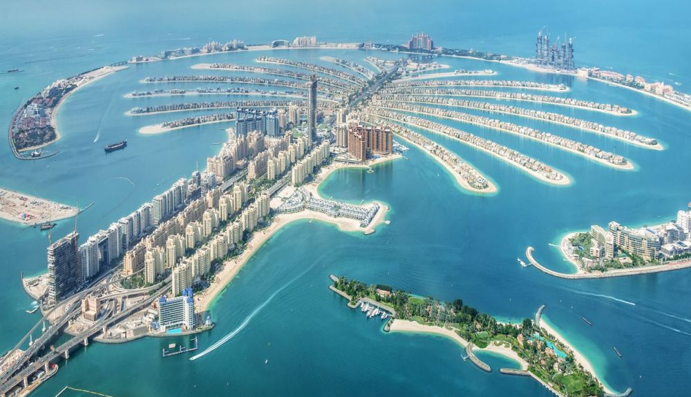 Vista aérea de Palm Jumeirah. Vista aérea de Palm Jumeirah.