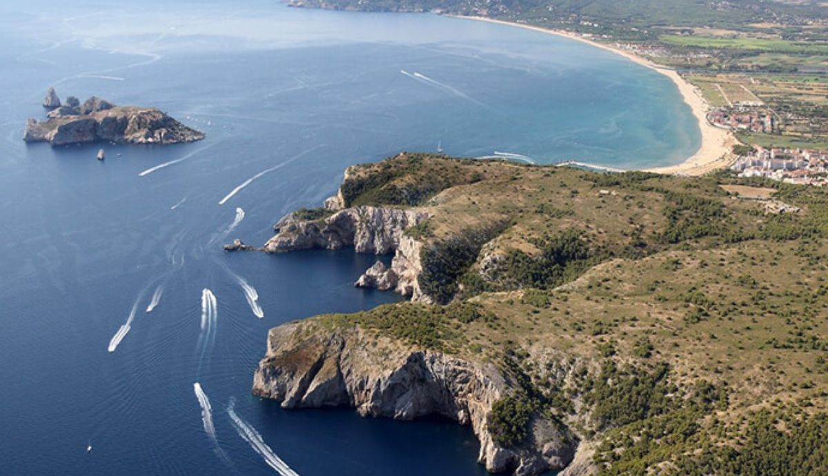 Vista aérea de Montgri, en la Costa Brava.