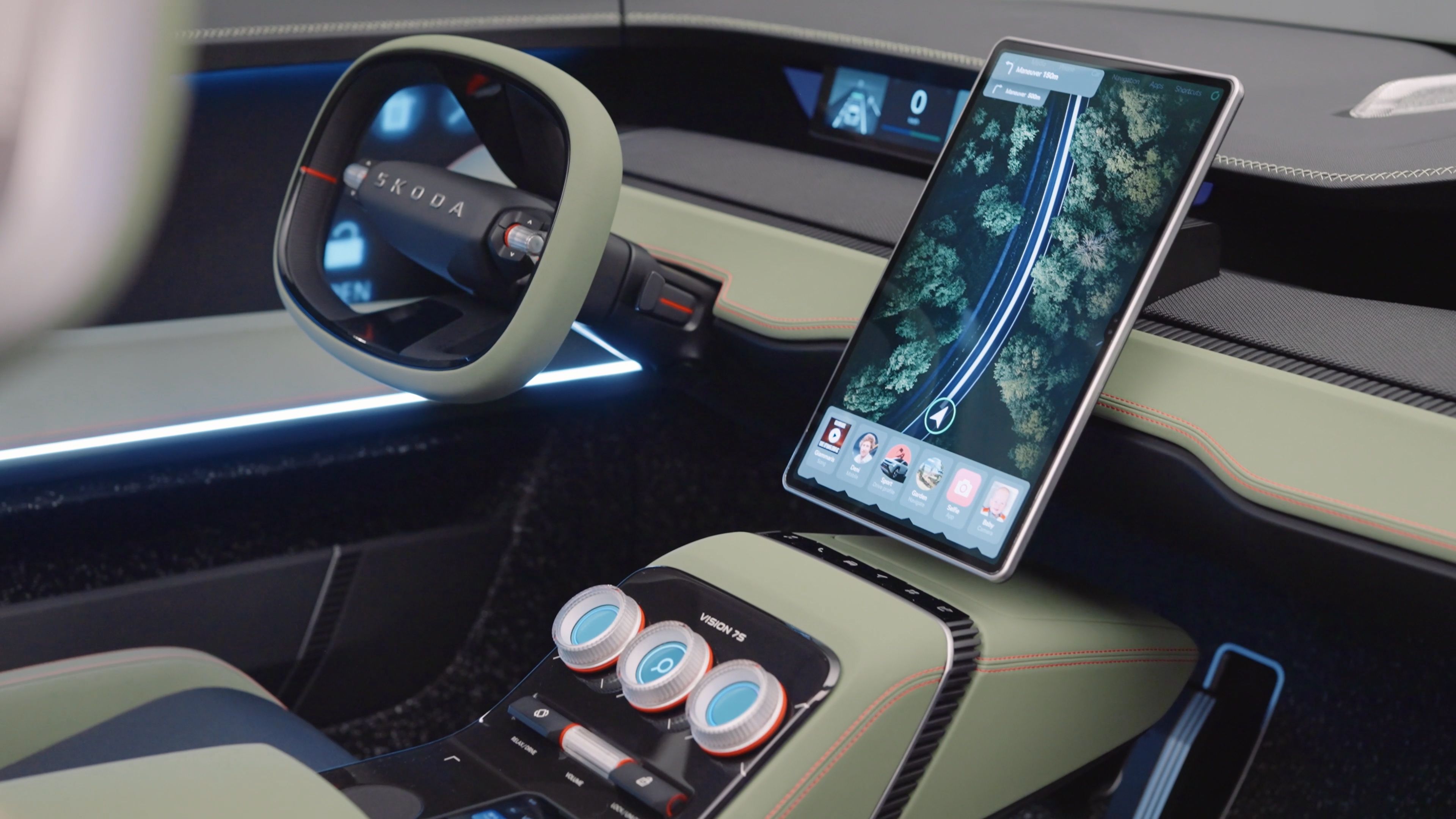 Interior del concepto Skoda Vision 7S