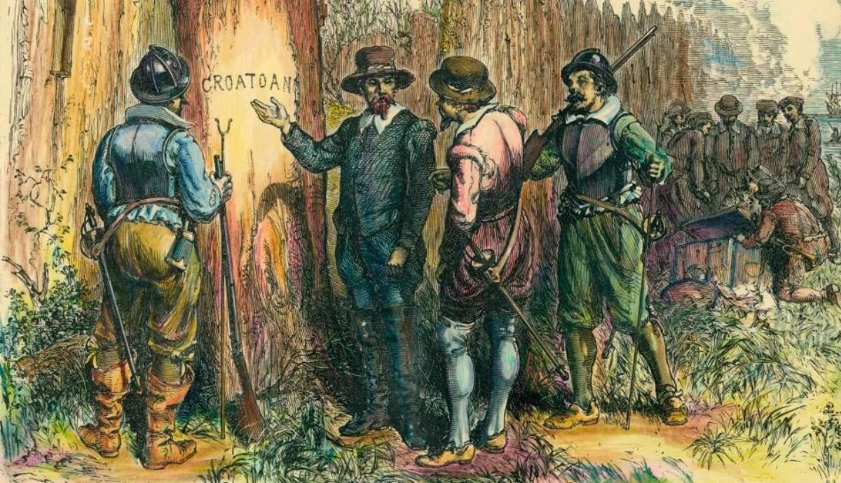 Cuando John White regresó a la colonia de Roanoke con suministros de Inglaterra, descubrió que todas las personas habían desaparecido.