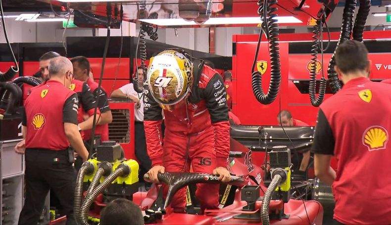 Charles Leclerc salió a pista pasada la segunda parte de la FP2
