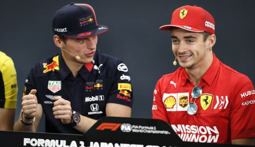 Max Verstappen y Charles Leclerc en el GP de Japón de 2019 Max Verstappen y Charles Leclerc en el GP de Japón de 2019