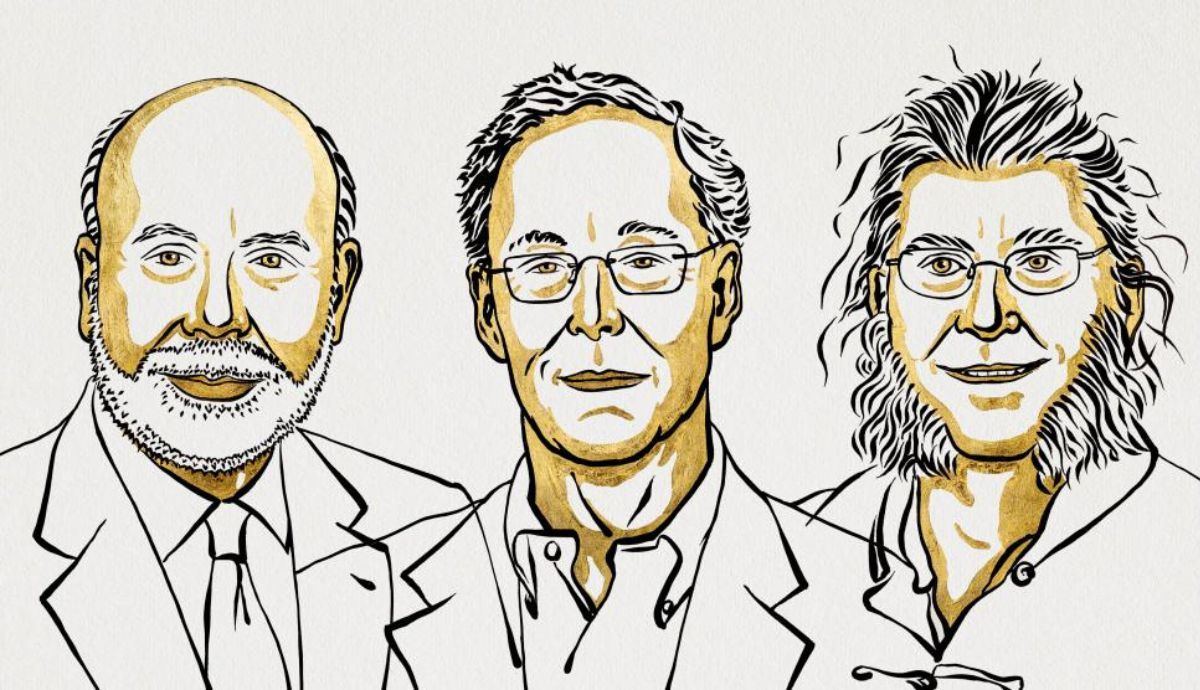 Los estadounidenses Ben S. Bernanke, Douglas W. Diamond y Philip H. Dybvig, galardonados con el Premio Nobel de Economía.