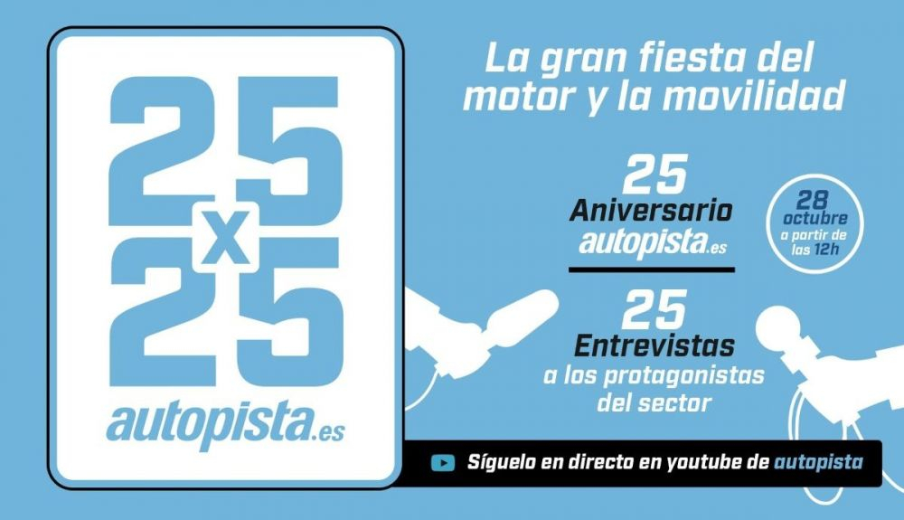 Vive la fiesta del motor y la movilidad, 12 horas de streaming en el 25 aniversario de Autopista.es