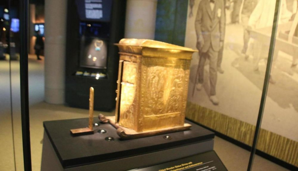 Imagen de la exposición celebrada en Londres en 2020 con objetos de la tumba del rey Tut. Imagen de la exposición celebrada en Londres en 2020 con objetos de la tumba del rey Tut.