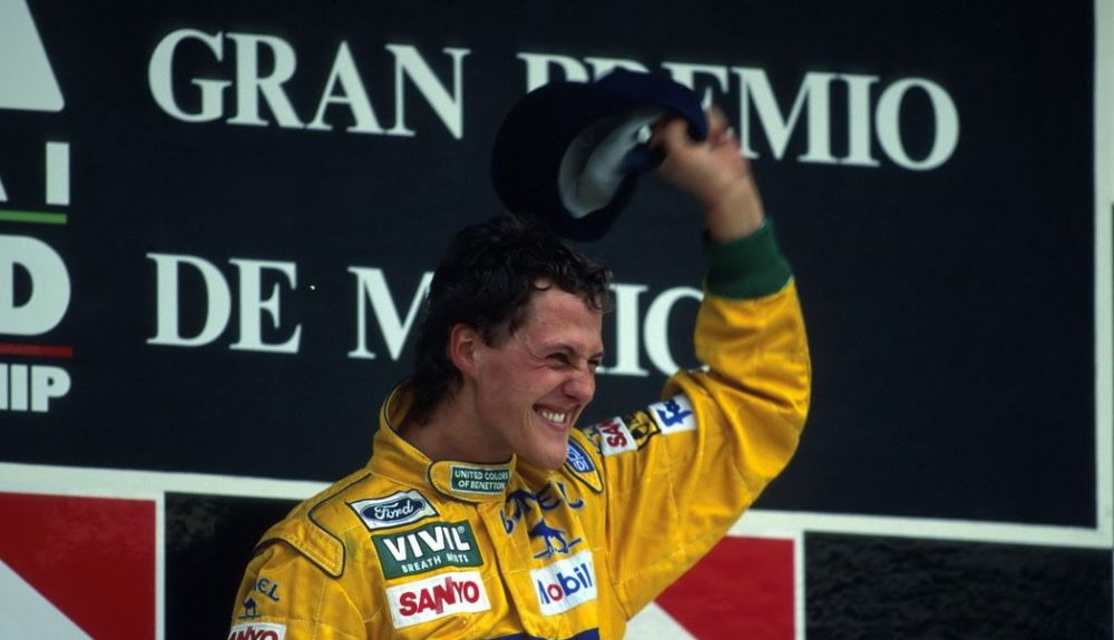 4 Michael Schumacher sube al podio por primera vez GP de México de 1992 4 Michael Schumacher sube al podio por primera vez GP de México de 1992