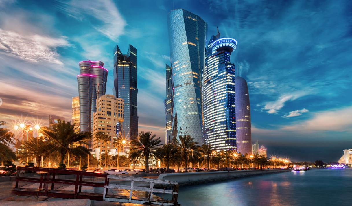 Impresionante vista de Doha, la capital de Qatar.