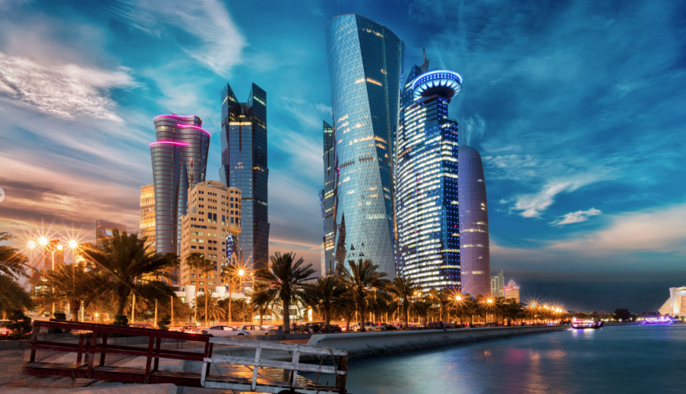 Impresionante vista de Doha, la capital de Qatar.