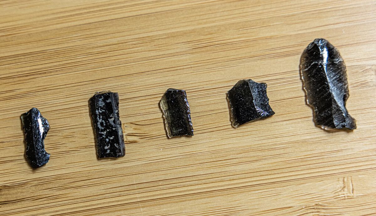 Objetos de obsidiana encontrados hace más de cincuenta años.