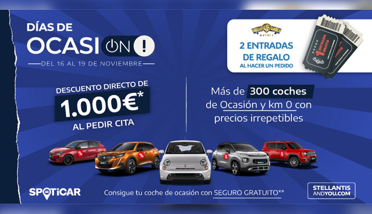 Regístrate y participa en los Días de Ocasión de Stellantis & You del 16 al 19 de noviembre.