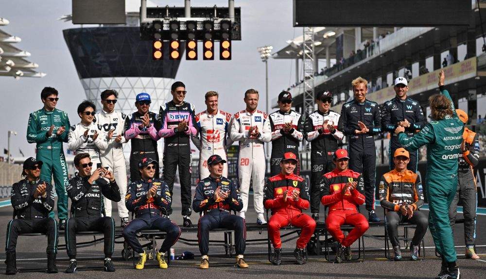 Vettel despedida con todos los pilotos